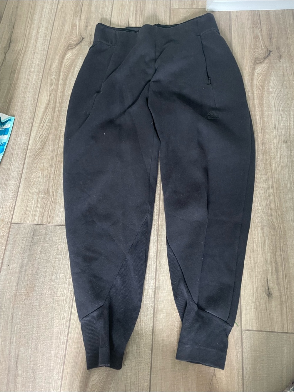 Adidas Black Sculpted barrel leg Jogger Pants